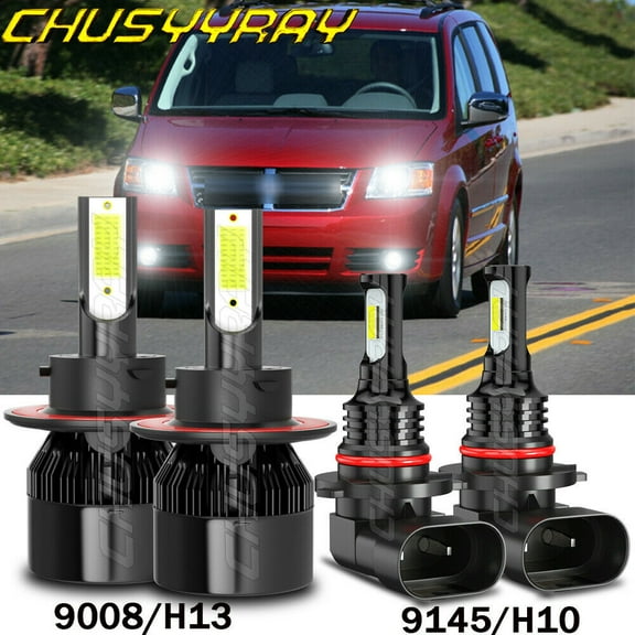 4x LED Headlight Bulb Fog Light for Dodge Ram 1500 2500 2006-2008 High Low Beam