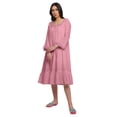 thumbnail image 2 of Moomaya Robe de Nuit en Coton à Manches Longues et Encolure Carrée Unie pour Femmes, 2 of 6