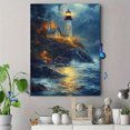 thumbnail image 4 of Qisvanset 12x16 Inch Rainy Lighthouse Canvas Wall Art, Nautical Ocean Scenery Art Home Interior Wall Decor, 4 of 8