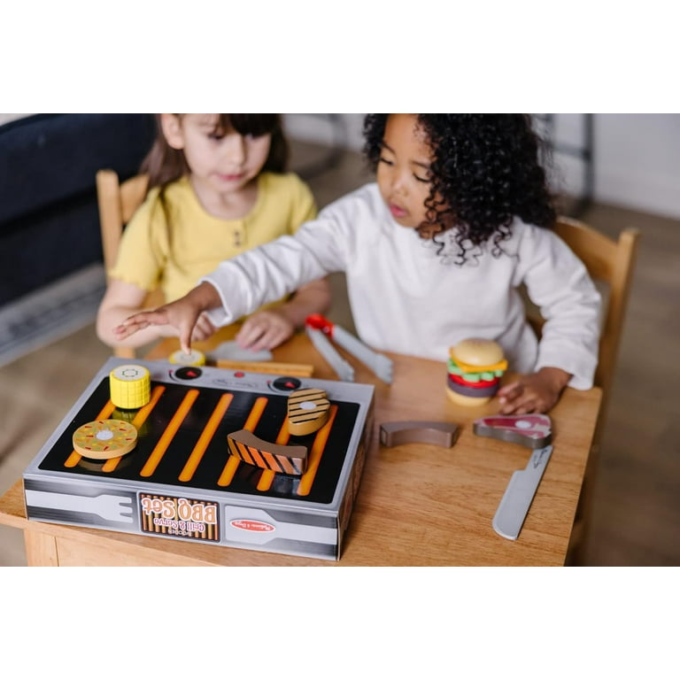 Kids Bbq Deluxe Grill Pizza Oven Play Set Melissa And Doug Food