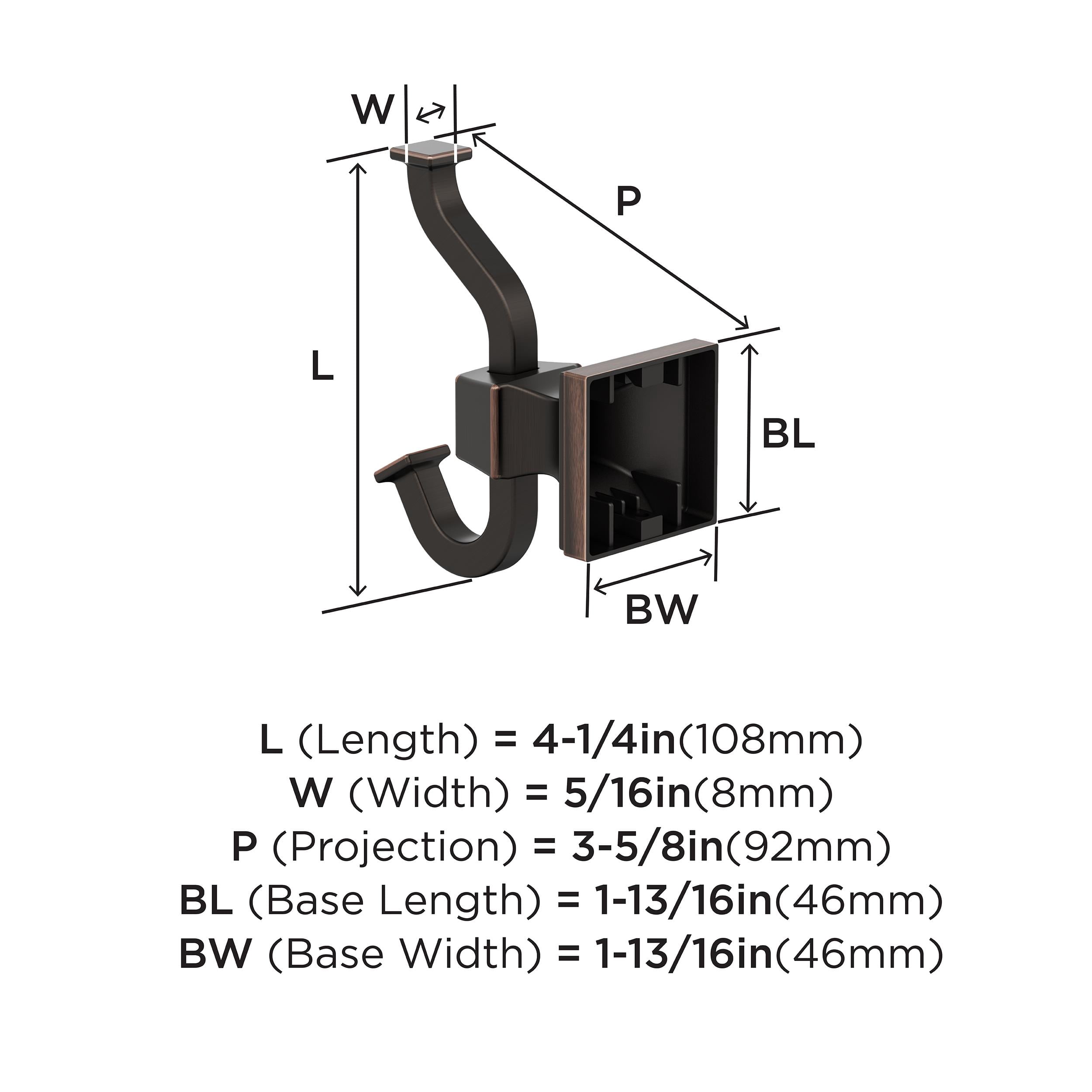 Amerock Mulholland Oil-Rubbed Bronze Single Prong Robe Hook