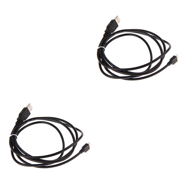 Sidaley Cable de carga negro de 1,5 metros reemplazo de cable de puerto Micro USB para controlador de juego 4 Negro 1.5 m 2piezas