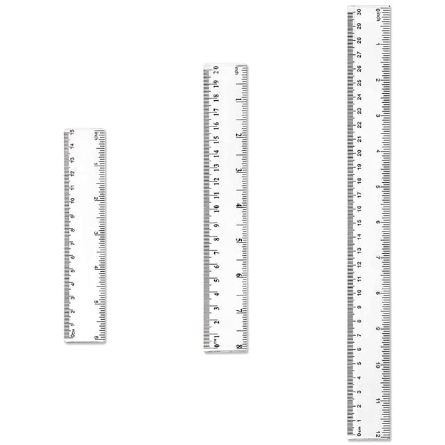 Ensemble de 3 Règles en Plastique, Règle Claire Règle Droite Transparente Règle Résistante aux Bris Règle Incassable 6 8 12 Pouces(15 20 30cm) Outil de Mesure Règle pour Étudiant École Bureau Enseignement Règle