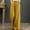 Yellow, variant on Babysbule Women's Spring And Summer Pants Solid Color Elastic Waist Cotton Linen Versatile Straight Tube Casual Wide Leg Pants