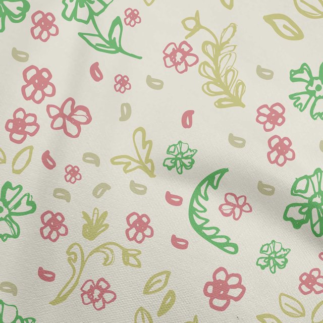 oneOone Tissu Polyester Spandex Vert à Fleurs pour Robe Tissu Imprimé au Mètre 56 Pouces de Large