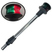 Pactrade Marine Boat Green & Red Navigation Bow Light 12 In. Aluminum Pole Collar Plug In