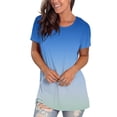 thumbnail image 4 of DondPO Tshirts for Women,Basic Tees Womens Loose Fit Tshirts Tops Casual Workout Yoga Tunic Gradient TShirts Tops Short Sleeve Shirts,Summer Tops for Women 2024,Deal Of The Day Blue XXL, 4 of 6
