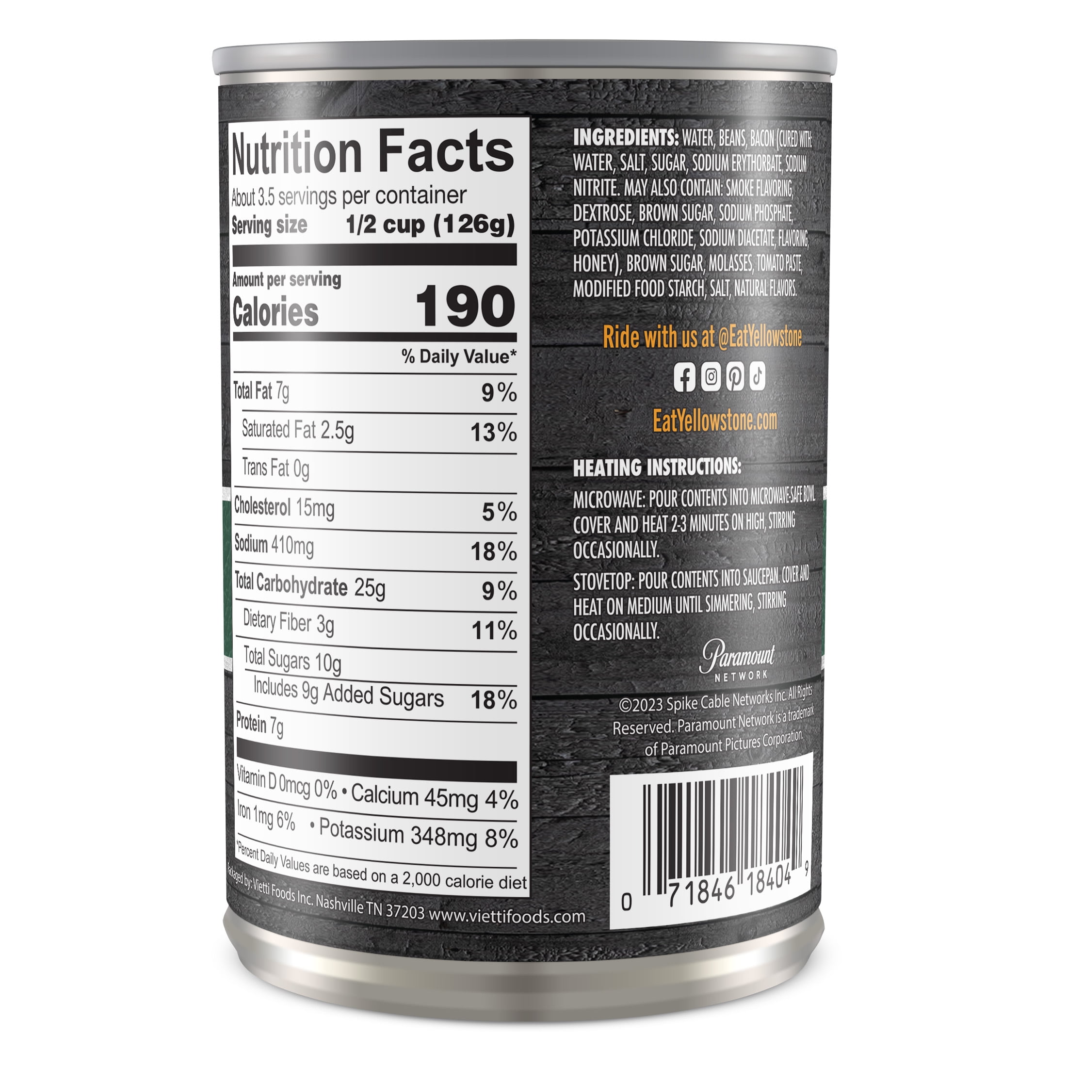 Yellowstone Brand Baked Beans with Bacon, No Allergens, Gluten-Free, Canned Beans, 15 oz. Can.