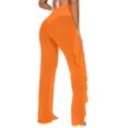 thumbnail image 3 of Traje de baño Cover Up Pants Jumppmile de malla transparente con volantes, naranja, 3 of 6