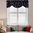 thumbnail image 3 of Tie Up Valances for Windows, Purple Olive Fruits Adjustable Valance Curtains Window Treatment for Living Room, Spring Farm Branches Leaves Plants Black Rod Pocket Kitchen Curtains 60x18 Inch, 3 of 9