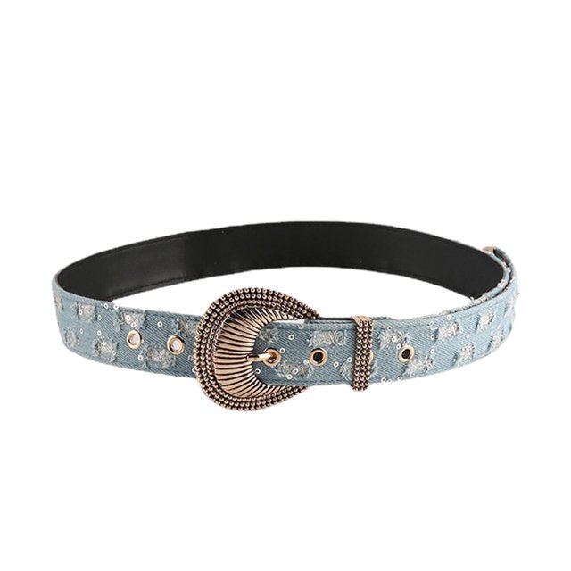 Cinturón vaquero 105cm Mujer hebilla de punta concha ancho 1,3 pulgadas estilo Retro