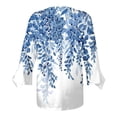 thumbnail image 5 of Dyegold Blouses For Women Dressy Casual 3/4 Flare Sleeve Lace Trim V Neck Floral Print Vintage Tunic Tops Loose Fit Shirts, 5 of 5