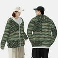 thumbnail image 6 of Daiia Jungle Green Camo USA Flag UPF 50+ Sun Protection Hoodie Jacket Lightweight Long Sleeve Sun Shirt for Women Men with Pocket Hiking Outdoor-XX-Large, 6 of 9