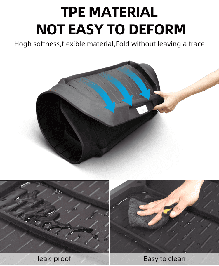 GELUOXI Floor Mats Fit for 2015-2026 Ford F-150/2022-2025 F-150 Lightning SuperCrew (Rear with Fold Flat Storage), All Weather Custom Fit TPE 1st&2nd F150 Accessories Floor Liners
