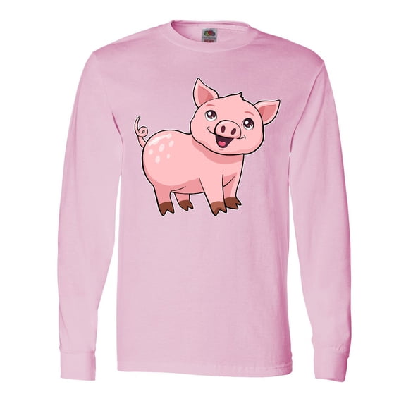 Inktastic Cute Pig Long Sleeve T-Shirt