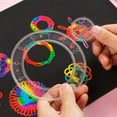 thumbnail image 5 of Kit de manualidades con diseño de espirógrafo de 10 a 33 piezas, clásico, increíble, arcoíris, mágico, papel para rascar, juguetes educativos para niños, 5 of 5
