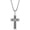 Silver with chain, variant on Unisex Stainless Steel Vintage Punk Simple Twist Rope Pattern Cross Pendant Amulet Crucifix Necklace Christian Jewelry