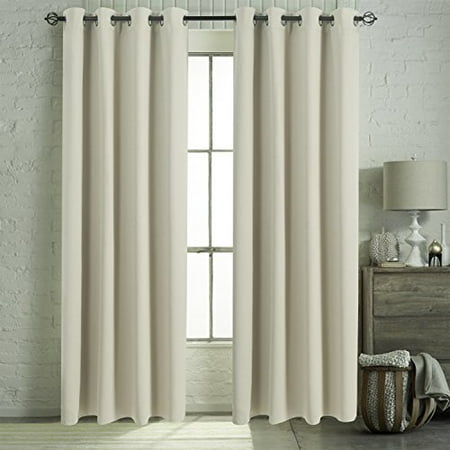 Aquazolax Plain Blackout Curtains 52 By 84 Inch Readymade Eyelet Thermal Insulated For Nursery 2 Panels Beige Aquazolax Plain Blackout Curtains 52 By 84 Inch Readymade Eyelet Thermal Insulated For Nursery 2 Panels Beige