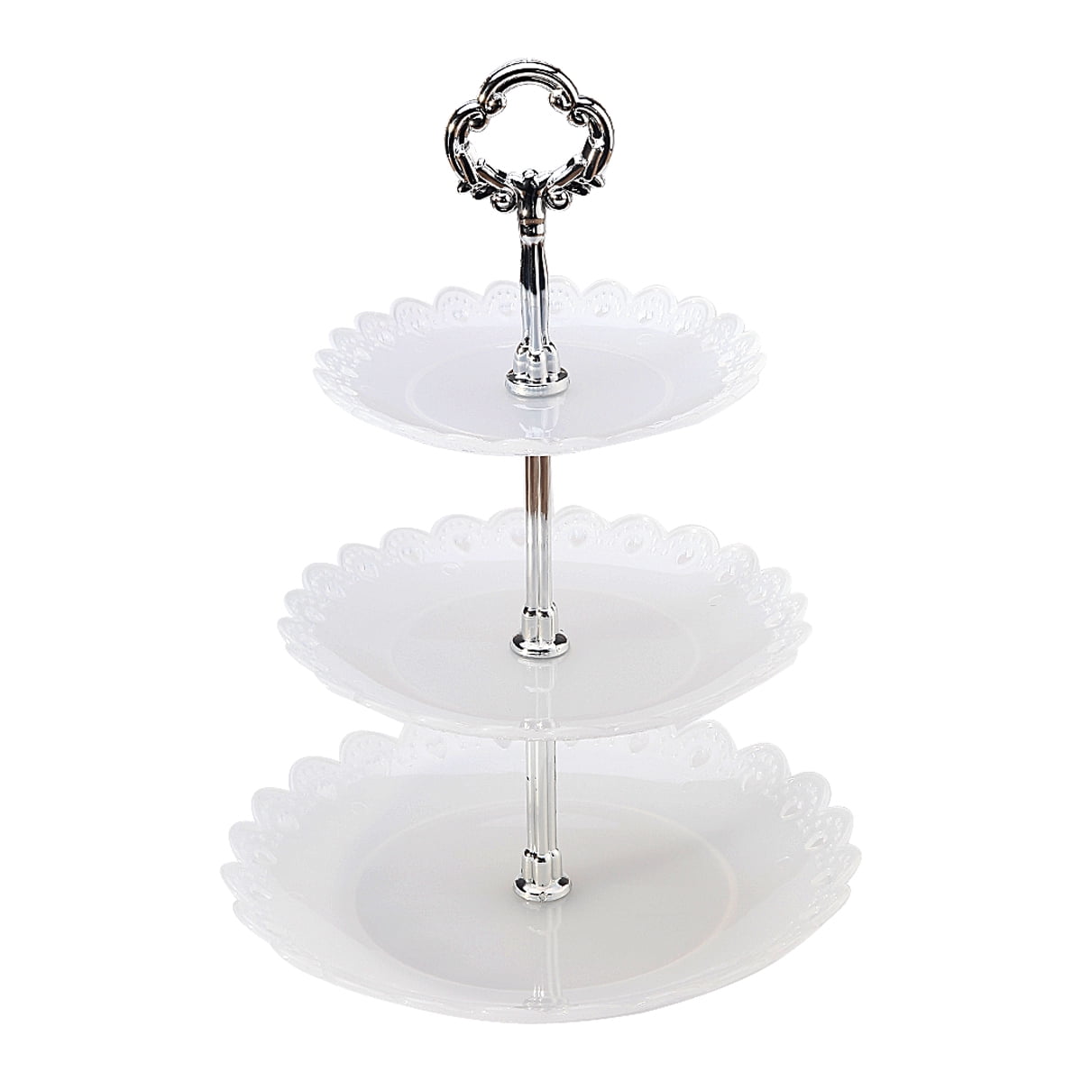 3 Tier Glass Ceramic Cake Stand Afternoon Tea Wedding Plates Party Tableware 