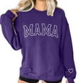 thumbnail image 5 of yoeyez Mama Sweatshirts for Women Oversized Crewneck Sweatshirt Loose Fit Casual Long Sleeve Pullover Spring Outfits 2025 Sweater Tops for Mother's Day Purple S, 5 of 7
