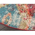 thumbnail image 3 of Unique Loom Yellowstone Sedona Rug Cherry Pink/Blue 8' Round Striped Bohemian Perfect For Dining Room Entryway Bed Room, 3 of 6