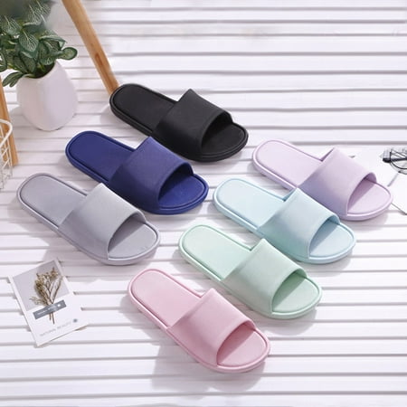 

Cathalem Women Couple Shoes Solid Color Non Slip Open Toe Slippers Summer Home Bathroom Slipper Shoes Women Indoor Outdoor Purple 6