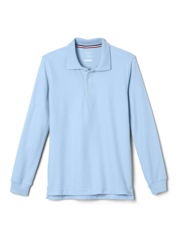 Boys School Uniform Long Sleeve Pique Polo Shirt, Sizes 4-20