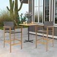 thumbnail image 4 of Gymax Patio Rattan Bar Stool Set of 4 Outdoor PE Wicker Bar Chairs w/ Armrests & Sturdy Footrests, 4 of 10