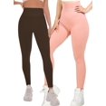 thumbnail image 1 of Set De 2 Leggings Casual o Deportivos Acampanados De Cintura Alta De Mujer En Color Sólido UNITALLA, 1 of 5