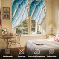 thumbnail image 5 of Abstract Waves Swag Valances for Windows 2 Pack Gold Beach Blue Ocean Oil Painting Style Swag Kitchen Curtains 36 Inches Long Rod Pocket Short Window Treatment for Kitchen Bathroom 28"x36", 5 of 8