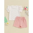 thumbnail image 5 of Musuos Toddler Girl Cute Summer Outfit 6 12 18 24M 3 4Y Dot Print Round Neck Short Sleeve T-Shirts Tops and Shorts 2Pcs Clothes Set, 5 of 10