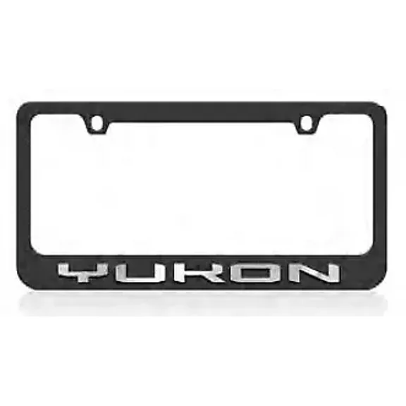 Chrome GMC Yukon Black DC Logo Premium Stainless Steel License Plate Frame