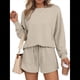 thumbnail image 3 of Conjunto de Pijama Deportivo Informal de Dos Piezas para Mujer con Bolsillos, Ropa de Moda de Otoño Albaricoque L, 3 of 5