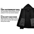 thumbnail image 5 of Little Donkey Andy Women's 3 in 1 Winter Ski Jacket Warm Fleece Liner Jacket Waterproof Windproof Snow Coat & Detachable Hood Black M, 5 of 7