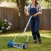 American Lawn Mower Company 2204-14 14-Inch 4-Blade Push Reel Lawn Mower, Blue