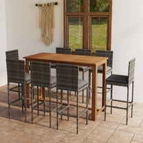 vidaXL Garden Dining Set Outdoor Dinner Table Chair 7/9 Pieces Gray/Black