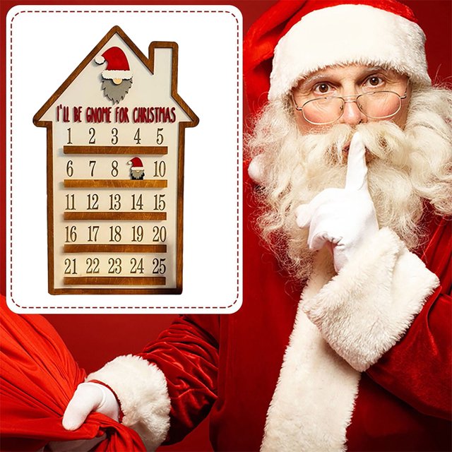 Adorno de calendario de dibujos animados de Navidad Tema del festival Regalo de vacaciones de madera para niños
