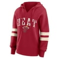 thumbnail image 2 of Women's Fanatics Red Miami Heat Bold Move Dolman V-Neck High Hip Hoodie, 2 of 7