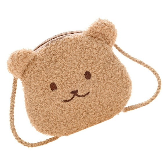 Huhudde Cartoon Coin Pouches Purses Crossbody Bag Plush Coin Purse Wallet Shoulder Bag Minis Handbag with Zippers for Boy Girl