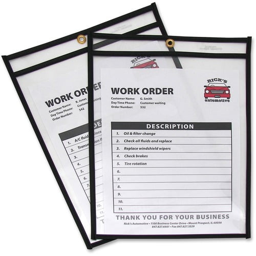 C-Line-10PK C-Line Shop Ticket Holders, Stitched, Both Sides Clear, 75 Sheets, 9 x 12, 25/Box (46912)