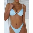 thumbnail image 2 of FINELOOK Women 2PCS Bikini Set Wire Padded Back Buckler Bra Triangle High Waist Panty, 2 of 6