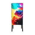 thumbnail image 3 of Dining Chair Back Cover, Water Washing, Disassembly Chair Sleeve Sliding Cover Protective Cover-Fantasy Five -color Six Smoke Pattern Chair Protectors Seat Covers, 3 of 8