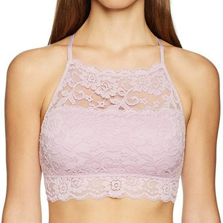 Valcatch Halter Lace Bralette for Women  Unpadded Unlined Wireless High-Neck Bra  Perfect Adjustable Keyhole Lingerie