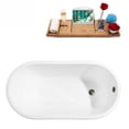 thumbnail image 3 of 53" Cast Iron R5460BL-BNK Soaking Clawfoot Tub and Tray with External Drain in Brushed Nickel and Matte Black Clawfeet, 3 of 9