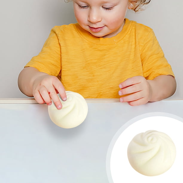 Juguete Antiestrés con Forma de Bollo de Descompresión | Pelota Pequeña de Silicona para Apretar Las Manos | Alivia La Ansiedad y El Estrés para Niños y Adultos | Herramienta Antiestrés Portátil para
