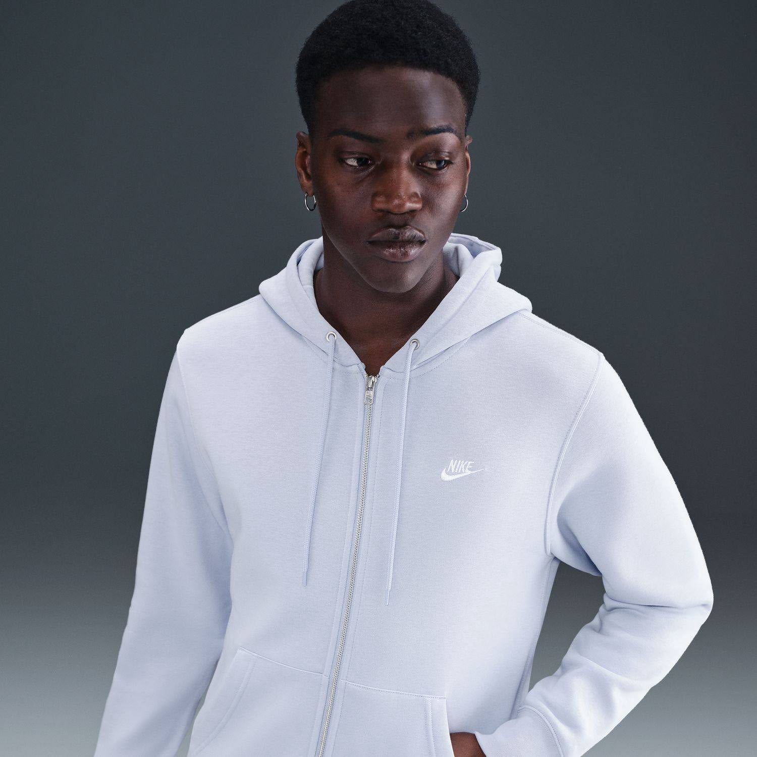 Men's Nike Sportswear Club Fleece Full-Zip Hoodie Color: Jade