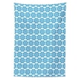 thumbnail image 2 of Ethnic Tablecloth, Polish Folklore Inspirations in Floral Motifs Composition with Heart, Rectangle Satin Table Cover Accent for Dining Room and Kitchen, 60" X 84", Blue and Dark Blue, by Ambesonne, 2 of 2