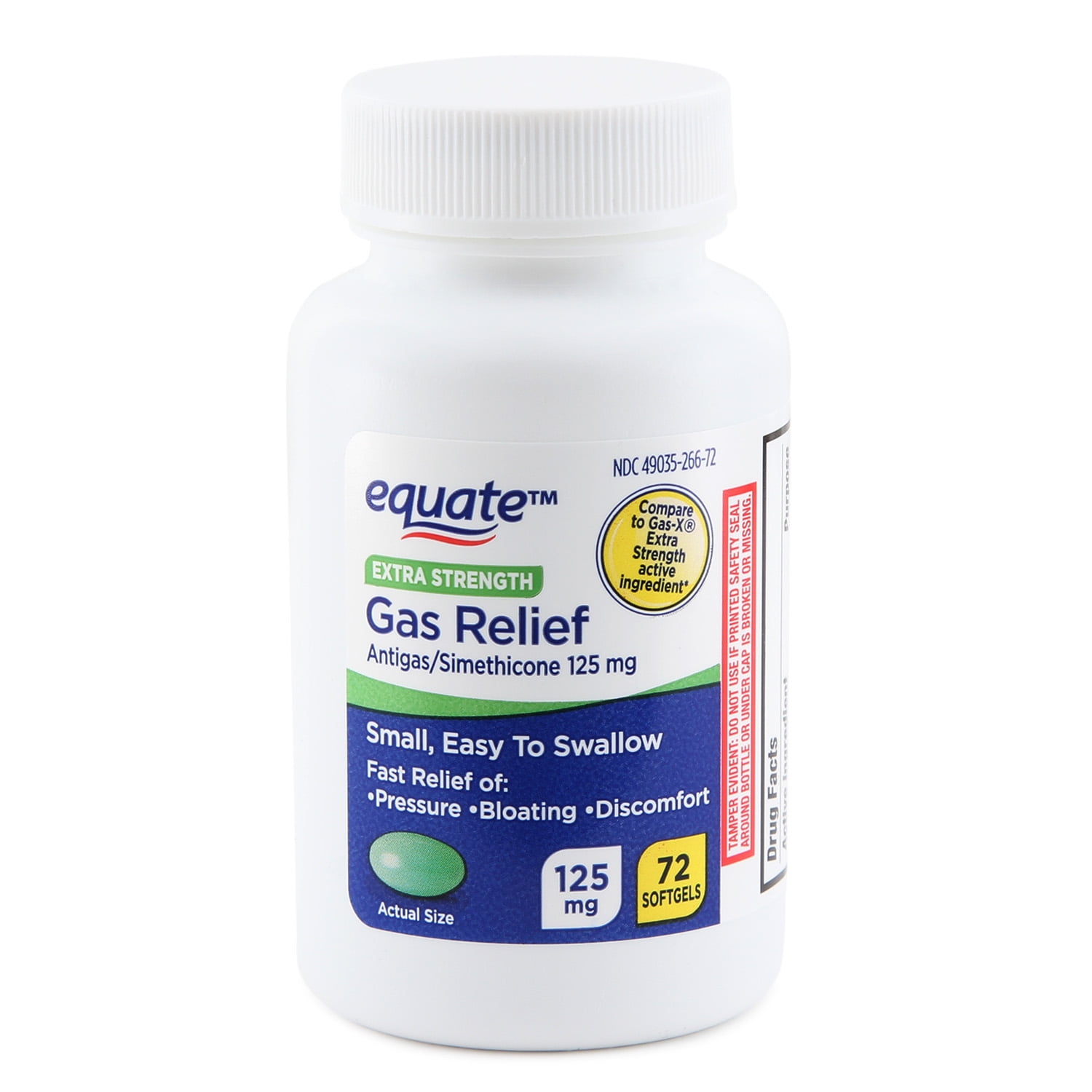 Equate Gas Relief Simethicone Softgels, 72 Count