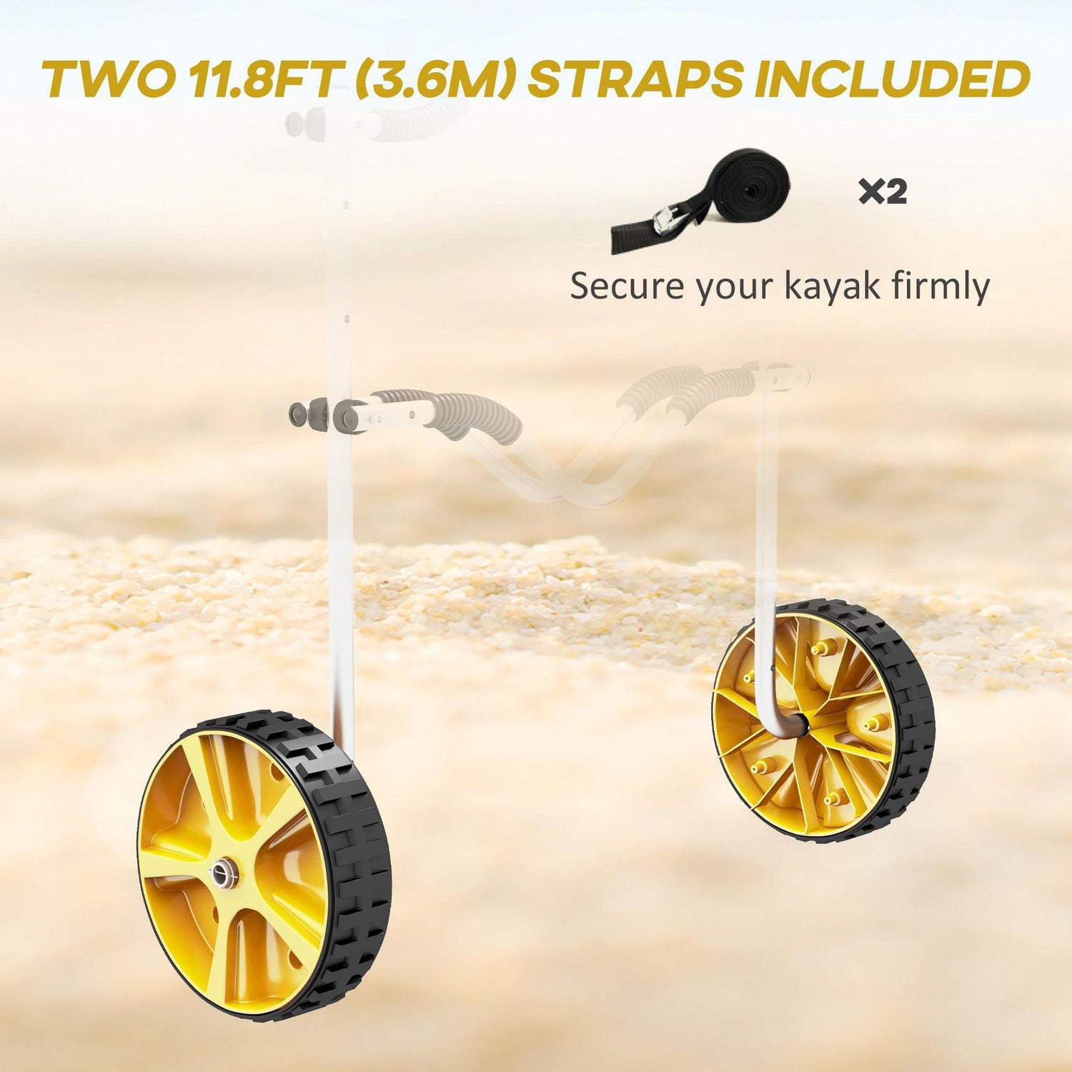 Soozier Chariot pour kayak avec cadre en aluminium, réglable en hauteur et en largeur