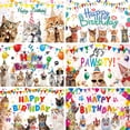 thumbnail image 2 of Fondo de fiesta de animales para niños, decoración de fiesta de cumpleaños con temática de gato y perro, Pancarta, accesorios de fotografía, 2 of 5
